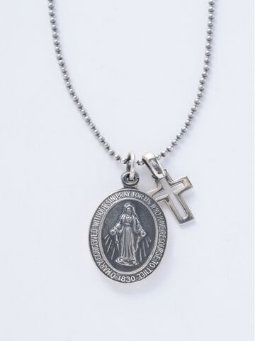 2AH-181 Silver Maria Locket with Silver Cross,, small image number 2