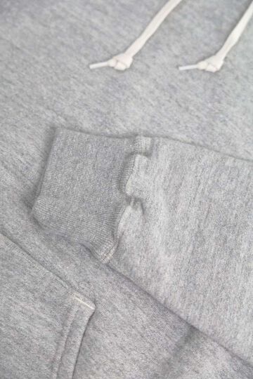 03-0016 LOOP WHEEL HOODED SWEAT SHIRT 64HEATHER GRAY,, small image number 4