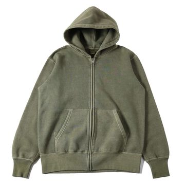 BR-3010PG  "STANDARD" COZUN ZIP HOODIE PIGMENT DYE,KHAKI: KHAKI, small image number 0