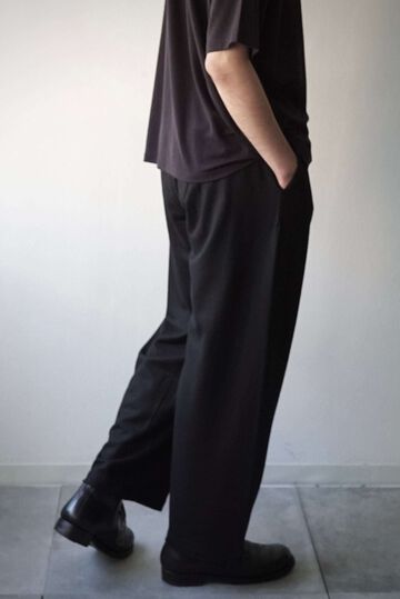 【CAPERTICA】CAP708PT30 Super140s Washable Wool MW_Jersey / Wide Leg Pants,EBONY, small image number 5