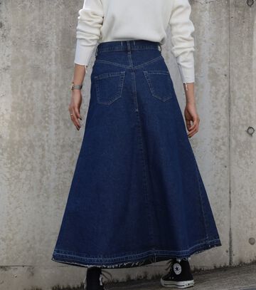 USK0000L23 A-line denim skirt-0-MID,MID, small image number 1