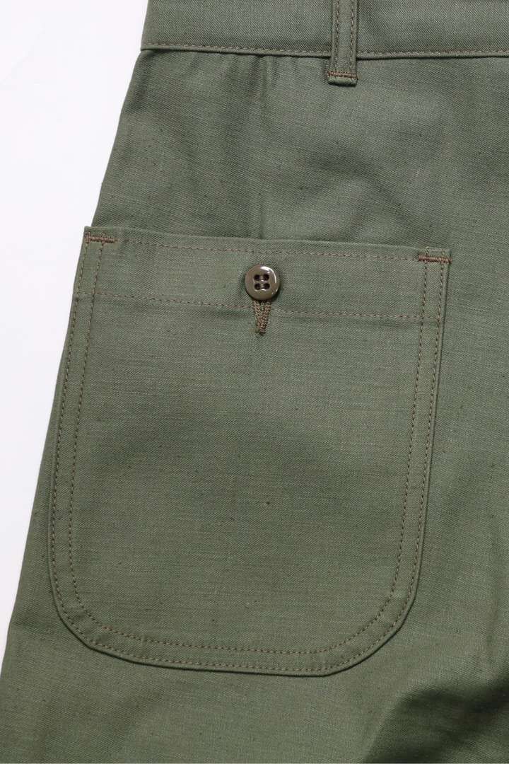 Lot 225 BACK SATIN BAKER PANTS,OLIVE DRAB, medium image number 4
