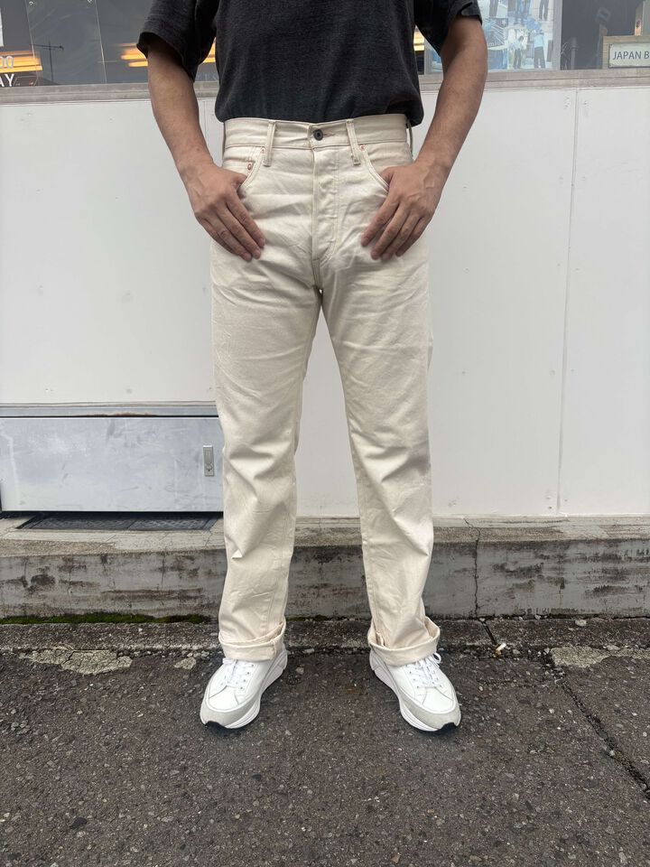 ONI271-ECRU 12.4oz Organic Cotton Selvedge Denim Just Right Straight,, medium