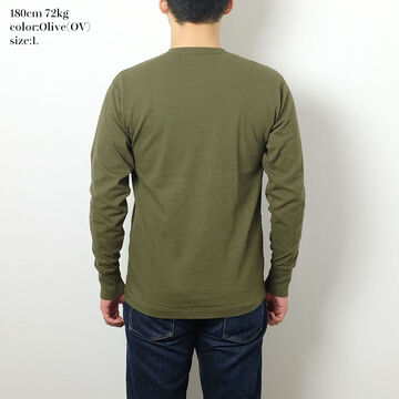 HBP-016 Henry Neck Long Sleeve T-Shirt (6 COLORS),OLIVE, small image number 4