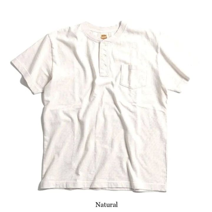 TE-06 OD Henley Tee,NATURAL, medium image number 1