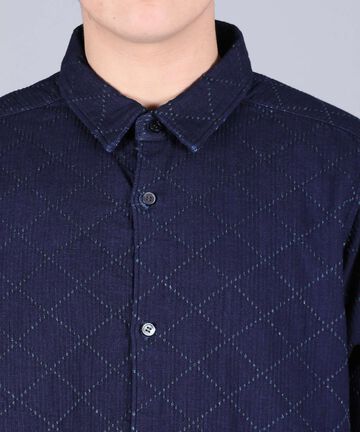 MXLS1028 INDIGO "SASHIKO" SHIRT,INDIGO, small image number 2