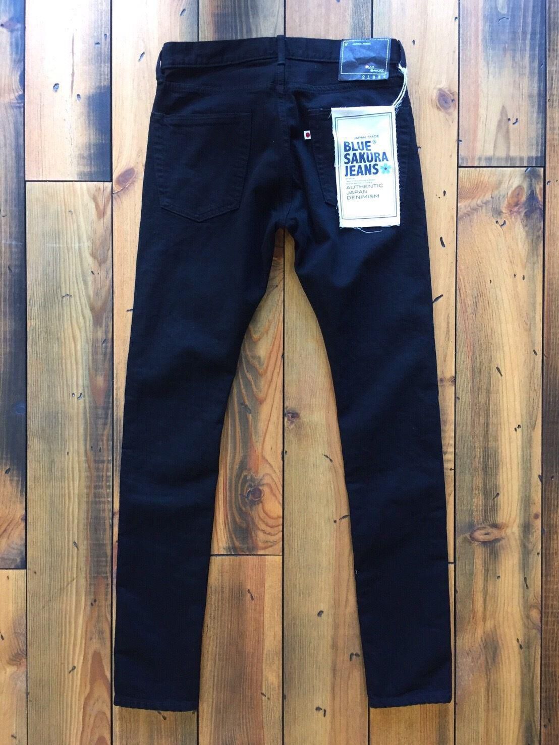 BLUE SAKURA | BS-DP25 404XXB 12OZ BONE-SKINNNY- BLACK