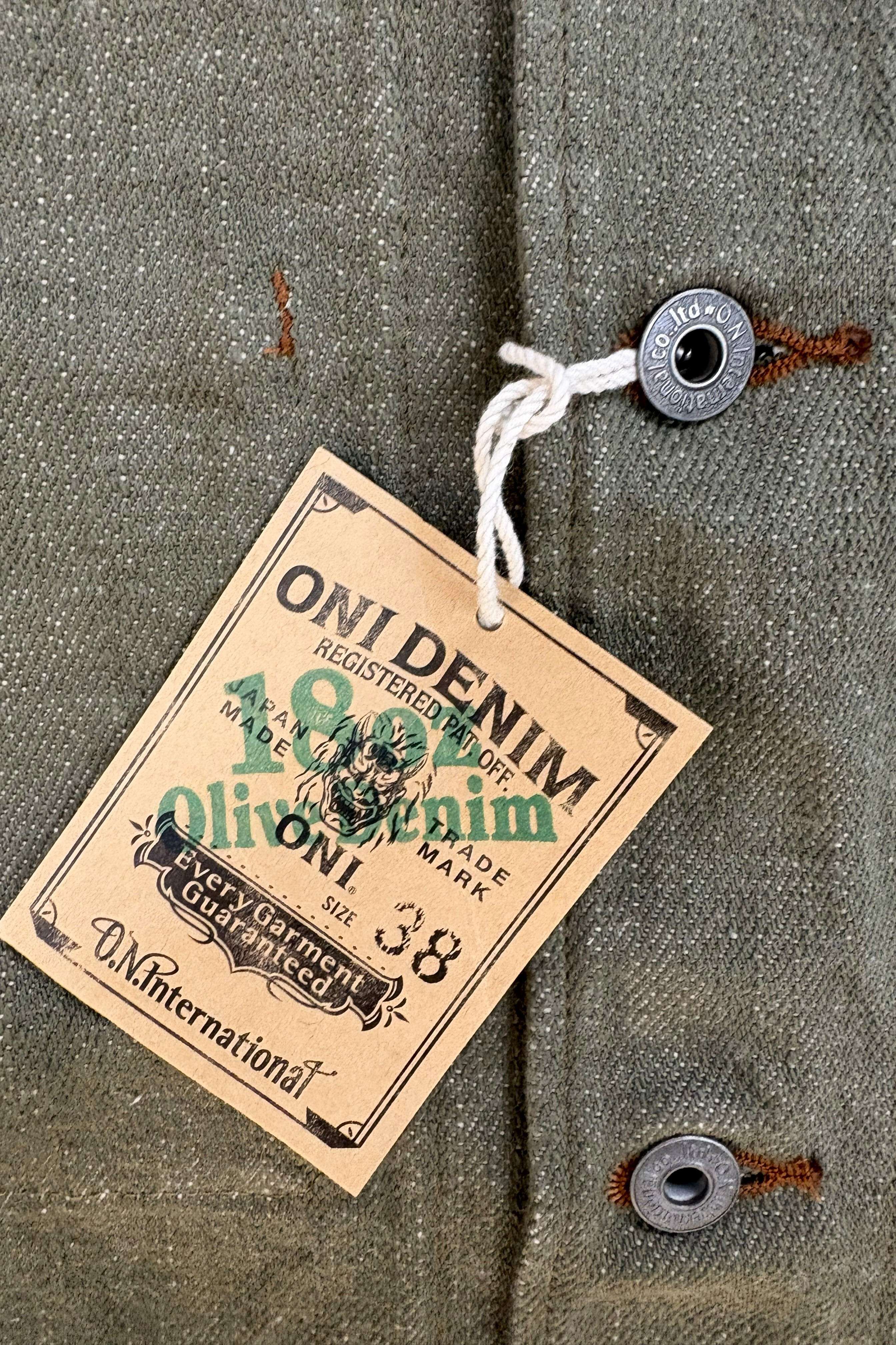 DENIMIO | ONI03502-OLD18 18oz Olive Denim Relax Straight