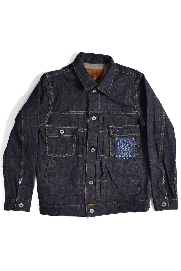 ONI02516P-14KBE 14oz Oni Denim Beige 2nd Type Jacket with handwarmers,, medium image number 0