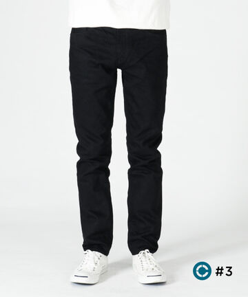 CIRCLE 14oz Zimbabwe x Australian cotton vintage Selvedge Black straight (One washed) J316,, small image number 1