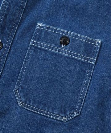 KGR-203 SELVEDGE DENIM WORK SHIRT Used Well,, small image number 3