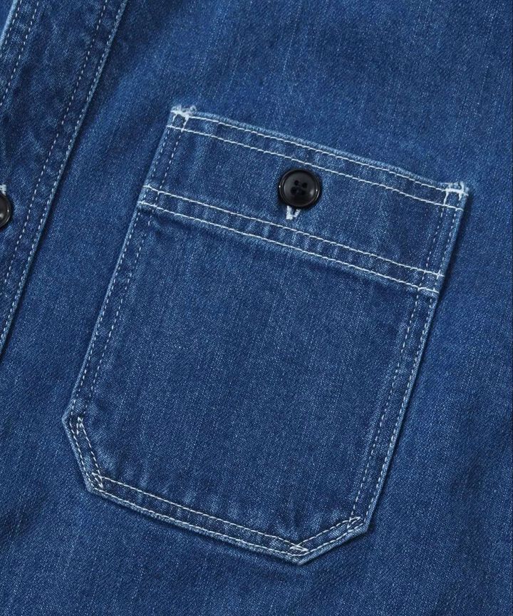 KGR-203 SELVEDGE DENIM WORK SHIRT Used Well,, medium image number 3
