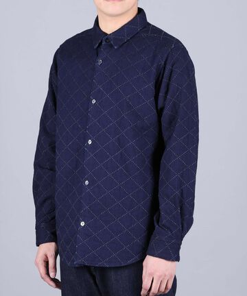 MXLS1028 INDIGO "SASHIKO" SHIRT,INDIGO, small image number 1