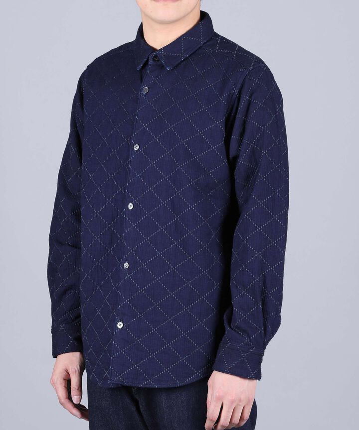 MXLS1028 INDIGO "SASHIKO" SHIRT,INDIGO, medium image number 1