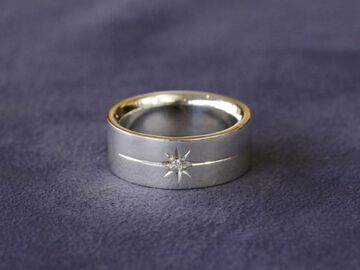 HYJK-210 Flat Silver Diamond Ring,, small image number 0