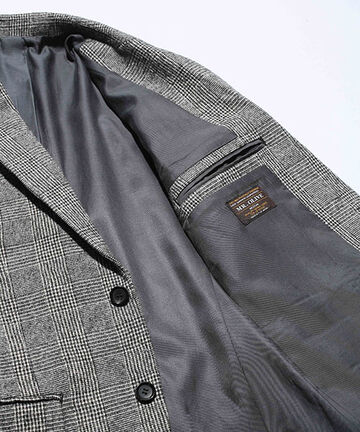 M-18345 C / W GLENCHECK / ROLLING DOWN 3B NOTCHED LAPEL JACKET (3 COLORS),LT GRAY, small image number 5