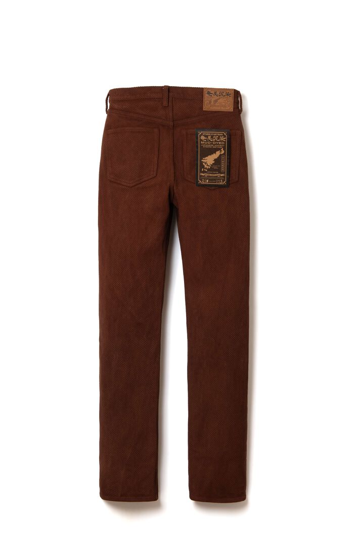 1914 17oz Amami Mud Dyed Sashiko Jeans,BROWN, medium image number 1