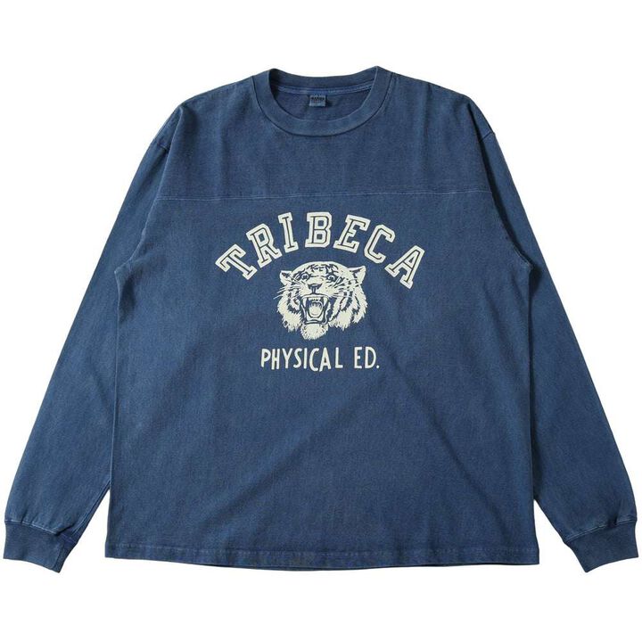 BR-25341 Pigment Dye 14/- GOAT L/S FOOTBALL T-shirt 【TRIBECA】,WHITE, medium image number 13