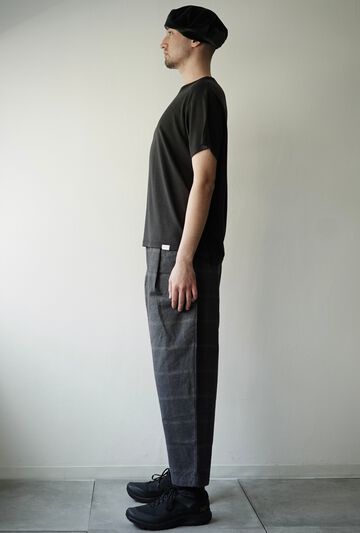 【CAPERTICA】CAP707PT08 Dark Melange Flannel Check / Peg Top Easy Pants (CHARCOAL),CHARCOAL, small image number 2