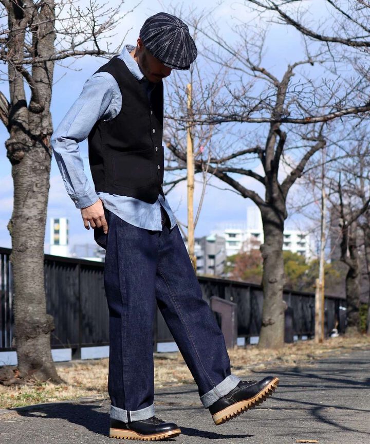 RNB-102WW 15oz Selvedge Piped Wide Straight Zip Fly,, medium image number 1