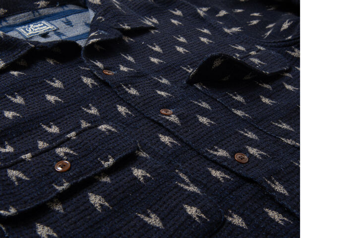 5712 Arrow Kasuri Indigo Sashiko Shirts,INDIGO, medium image number 6