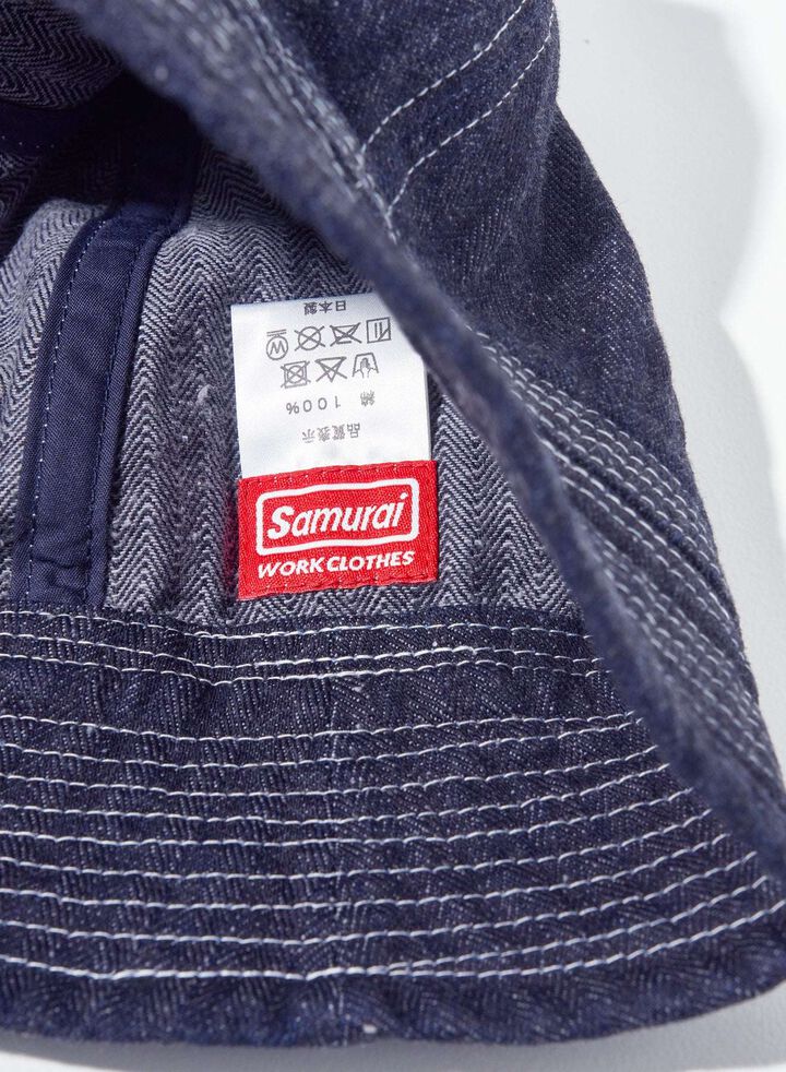 SWC401MH-HB 13oz "GRAY NEP" HBT MILITARY HAT (BLK),BLACK, medium image number 5