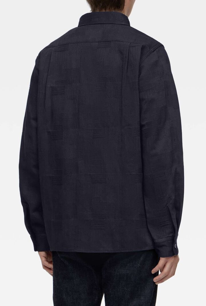 MXLS1026 INDIGO JACQUARD SHIRT,INDIGO, medium image number 2