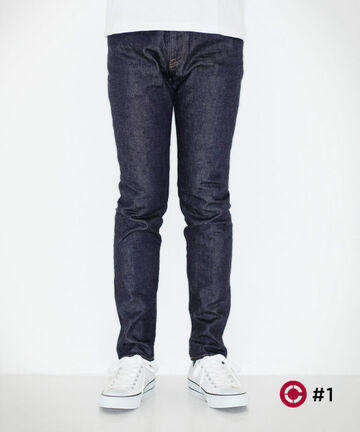 J104 CIRCLE 12.5oz African cotton vintage Selvedge skinny (One washed),, small image number 1