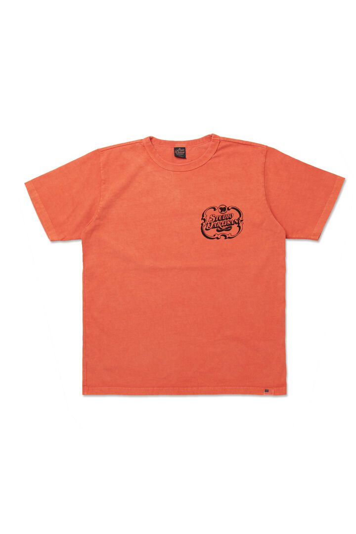 8207A Pigment Dyed Print T-Shirts,BLACK, medium image number 3