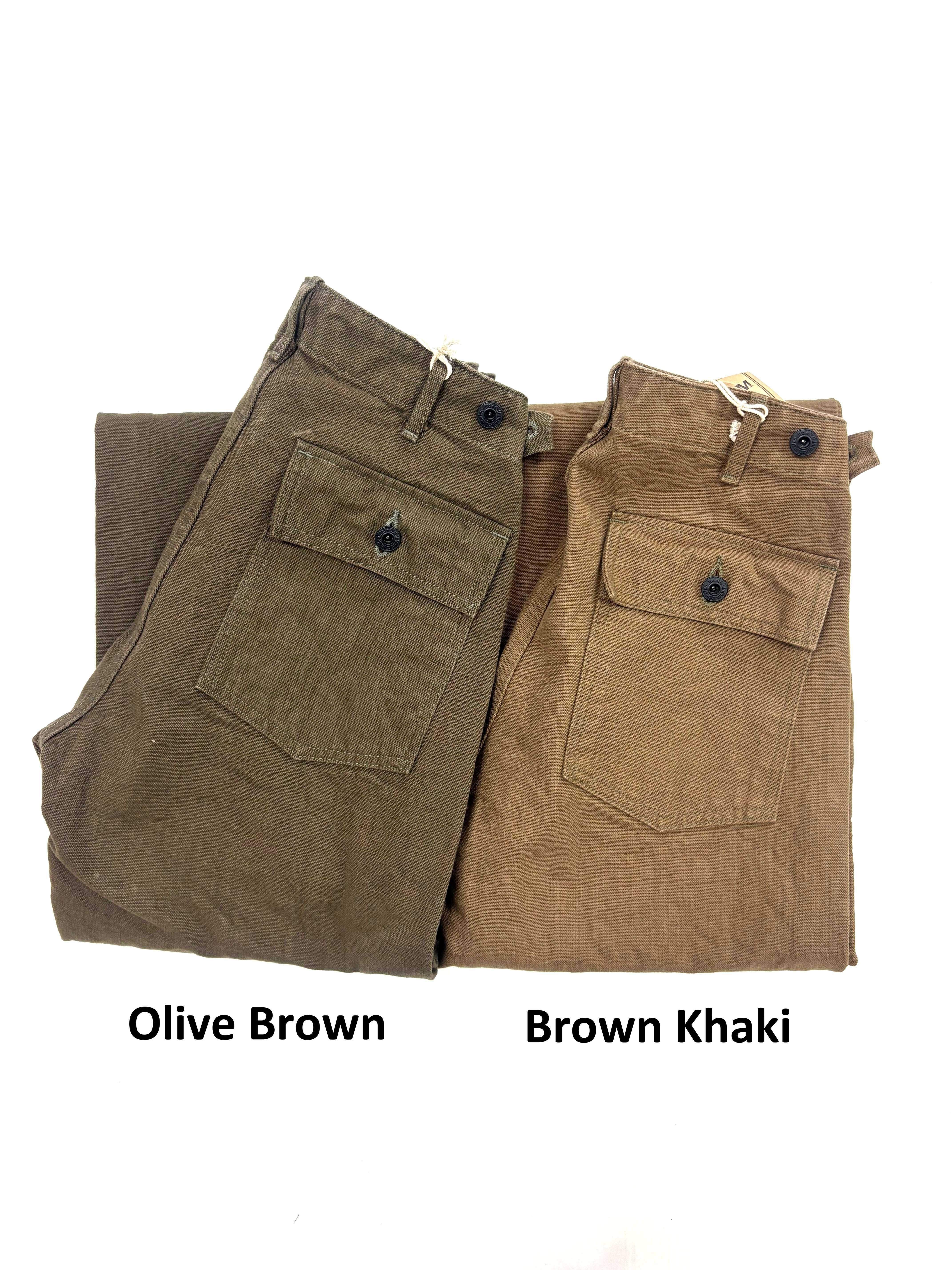 DENIMIO | ONI207-HOX-OLB 13oz Sulfur dye Heavy Oxford Olive Brown