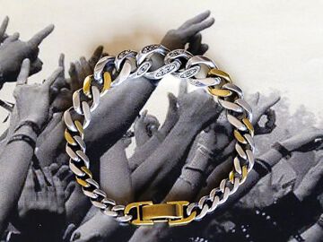 17AO-405 Gradation Cavarly Chain Bracelet -Wide-,, small image number 0