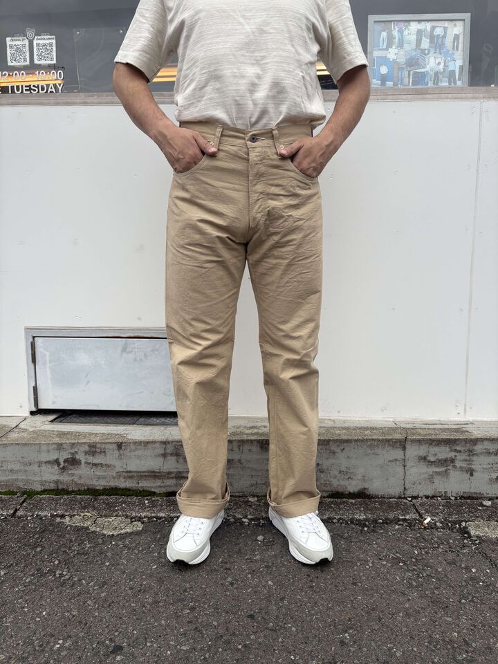 ONI266-8SVCBE 8oz Selvedge Chambray Beige Relax Straight,, medium