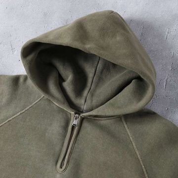 BR-3042PG COZUN PULLOVER HOODIE WIDE RAGLAN HALF ZIP (KHAKI),KHAKI, small image number 2