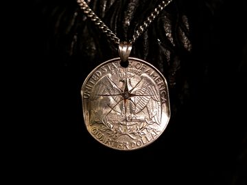 13AA-103 Quarter Dollar Necklace -diamond-,, small image number 0