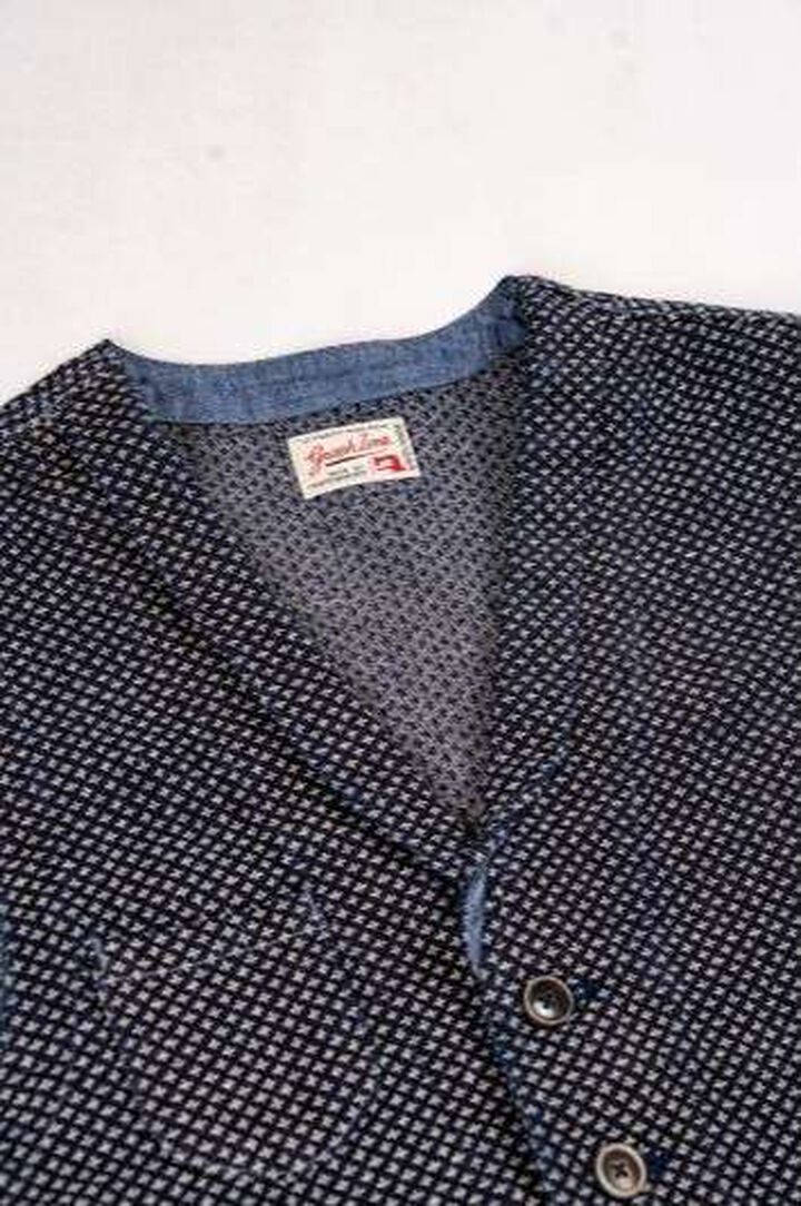 GZ-SLVT-CRS Shawl Collar Vest (Cross Sashiko),, medium image number 2