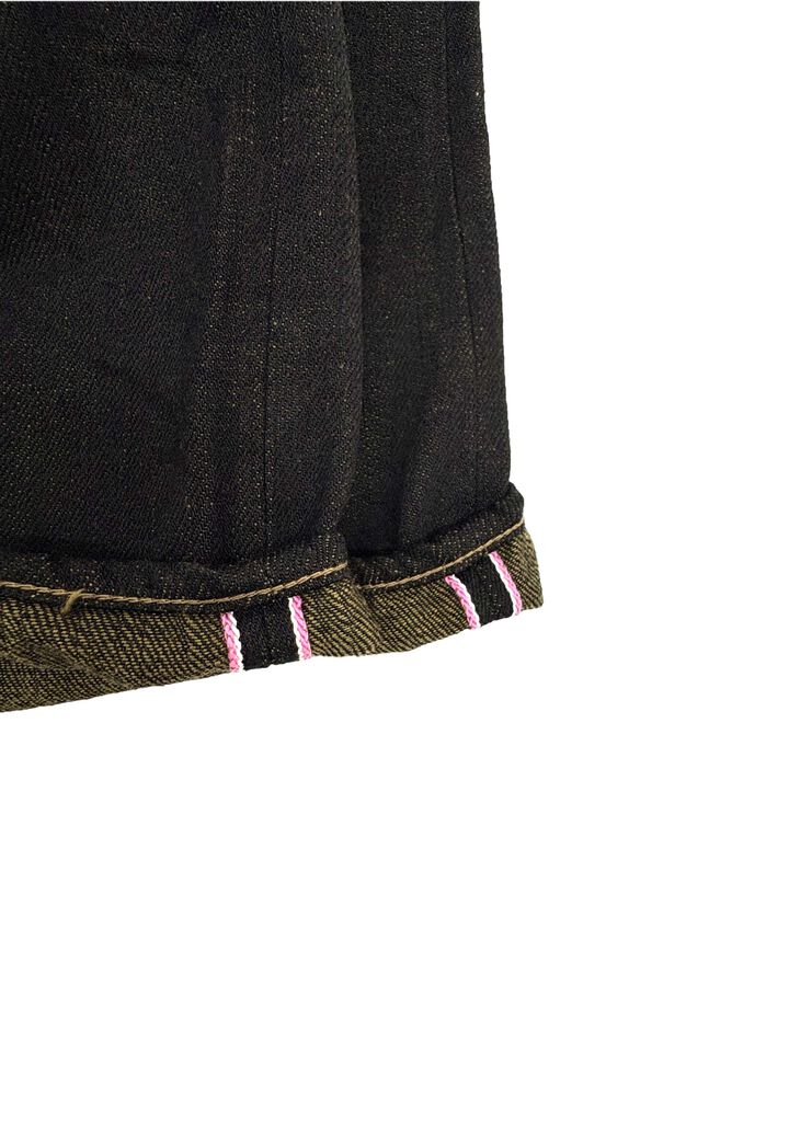 ONI222-BKOL 12oz Black x Olive Denim Super Wide Straight,, medium image number 6