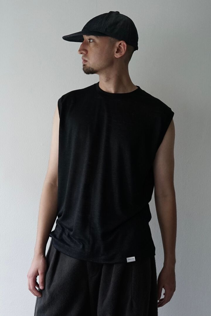 【CAPERTICA】CAP707CS05 Feather Linen Jersey / Loosey Tank_Top,, medium