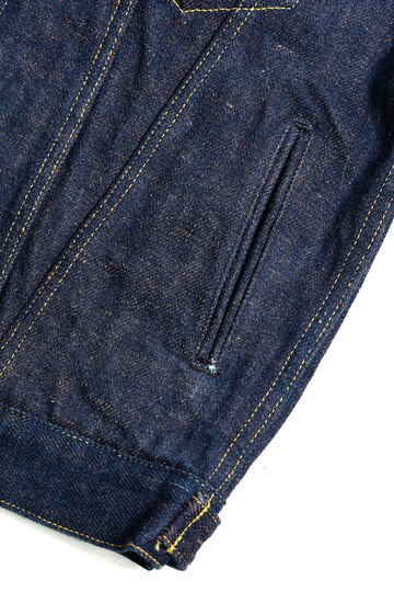 ONI02527PZR-KAKBR 20oz Secret Denim Kabuki Selvedge Type 3 Jacket with handwarmers (weft: Kakishibu Color),, small image number 3