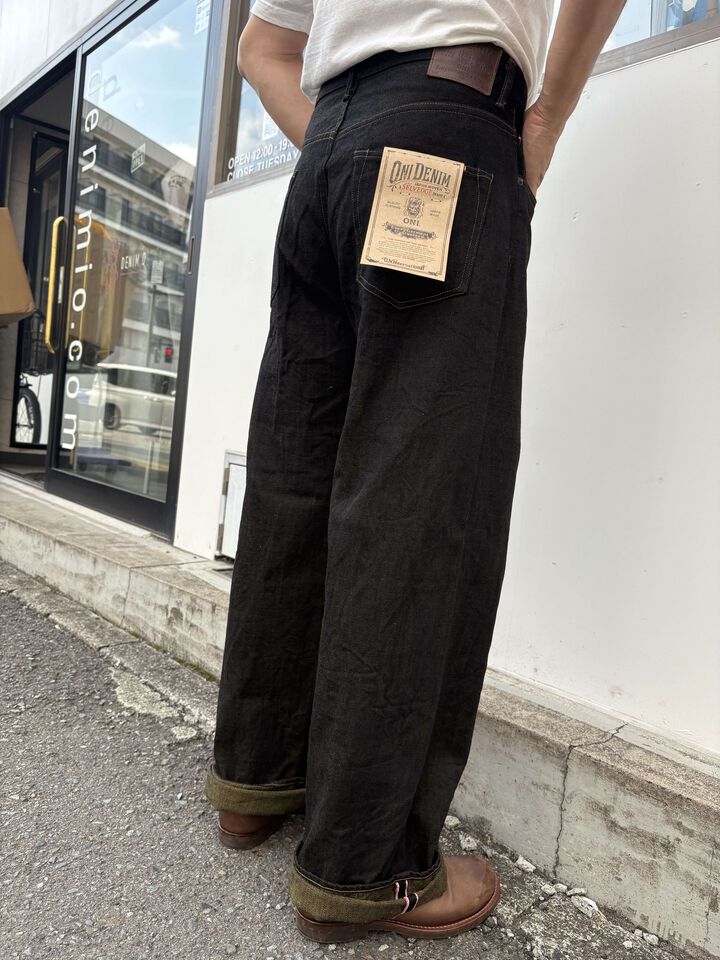 ONI222-BKOL 12oz Black x Olive Denim Super Wide Straight,, medium image number 11