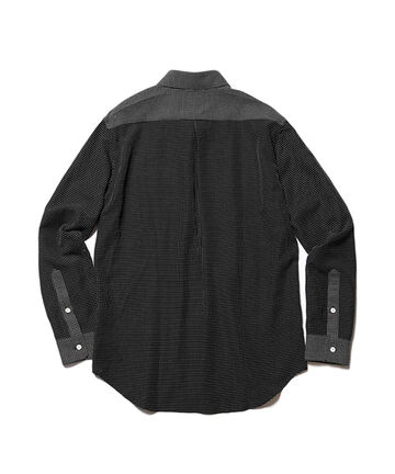 M-19111  / R/T SASHIKO / NO CREST LEGULAR COLLAR SHIRT(3 COLORS),BLACK, small image number 3