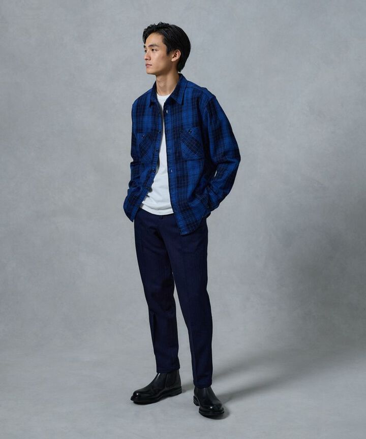 MXLS1001 ORIGINAL ID TWILL CHECK SHIRT,FADE INDIGO, medium image number 9