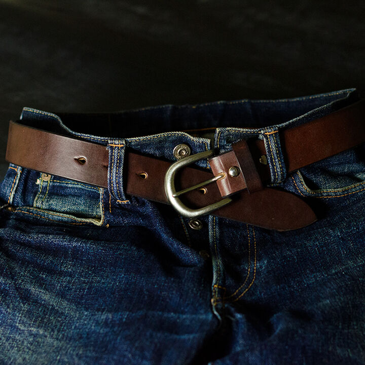 ENB40145AB UK saddle leather 40mm width harness belt,BLACK, medium image number 8