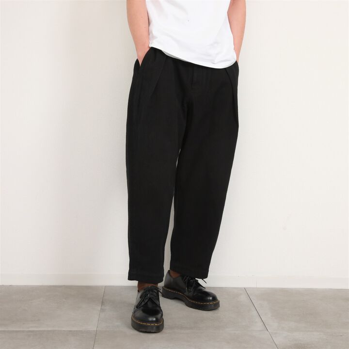 182PT02 Sashiko W-Tuck Pants（BLACK）-BLACK-S,BLACK, medium image number 0