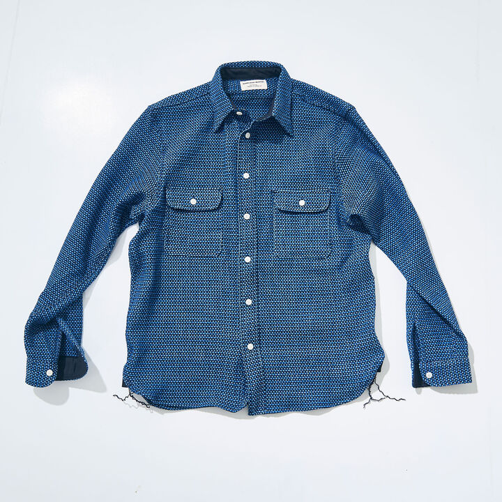 SSS24-01 Natural Indigo Dyeing OX Work Shirt,INDIGO, medium image number 0