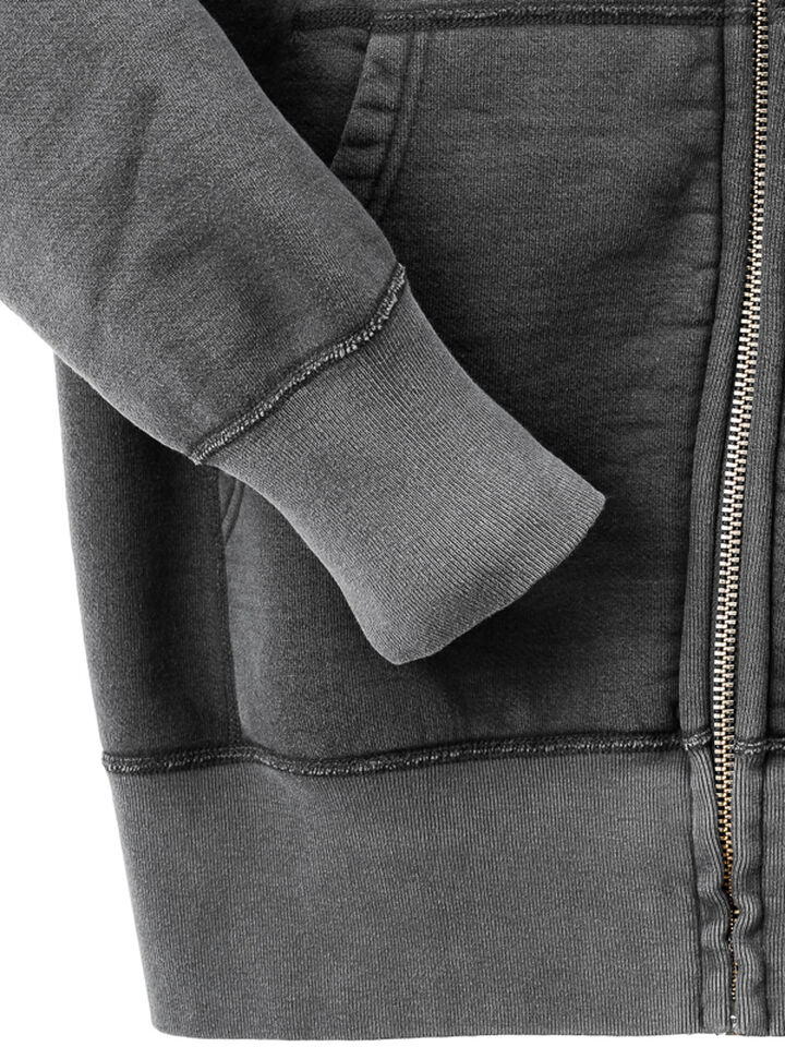 BARNS BR-3010 VINTAGE ZIP PARKA COZUN SWEAT MADE BY UNION SPECIAL-BLACK-M,BLACK, medium image number 3