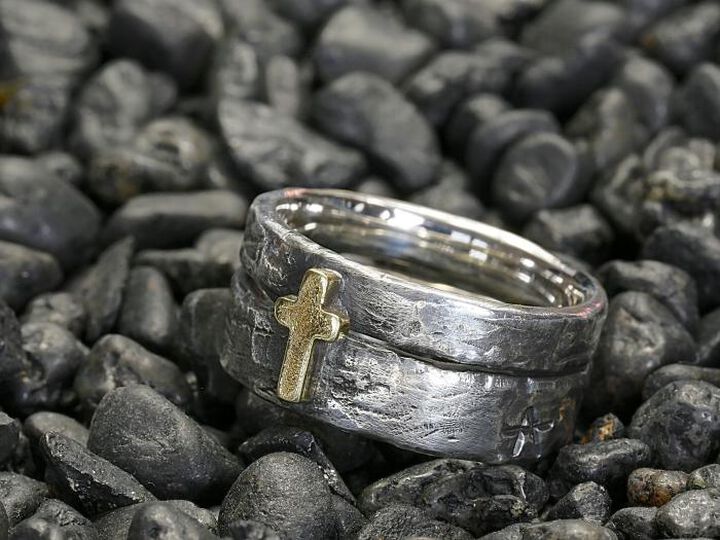 HYAS-271 Brass Cross Double Ring,, medium image number 5