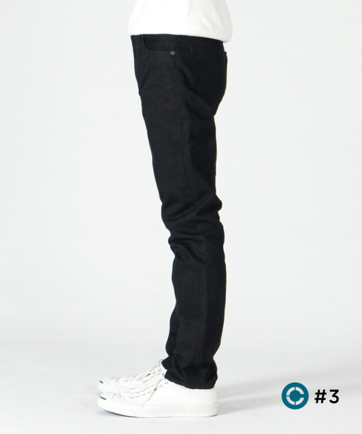 CIRCLE 14oz Zimbabwe x Australian cotton vintage Selvedge Black straight (One washed) J316,, medium image number 3
