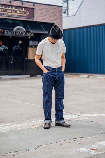 GZ-15SLSTSK-0611 15oz Kase (Skein) Dyed Slim Straight Jeans GRN,GRN, small image number 11