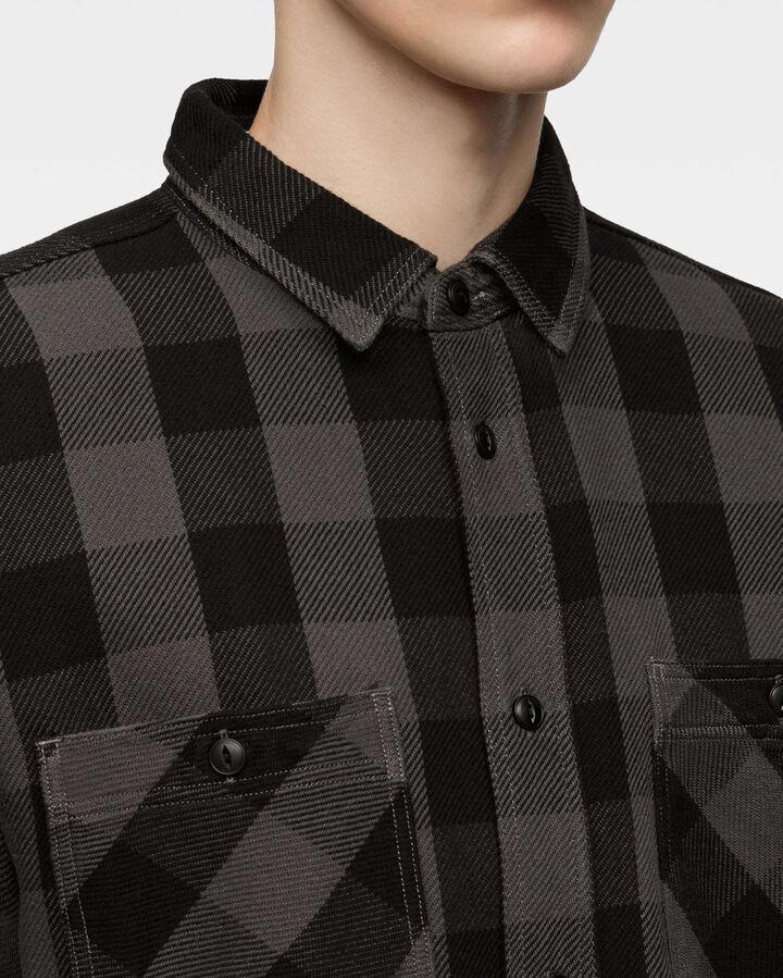 MMLS6002 BLOCK CHECK L/S SHIRT,NAVY, medium image number 14