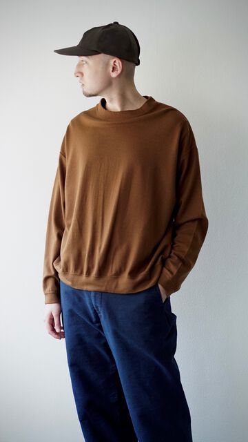 【CAPERTICA】Super140s Washable Wool / MN-Sweat(CAMEL),CAMEL, small image number 6